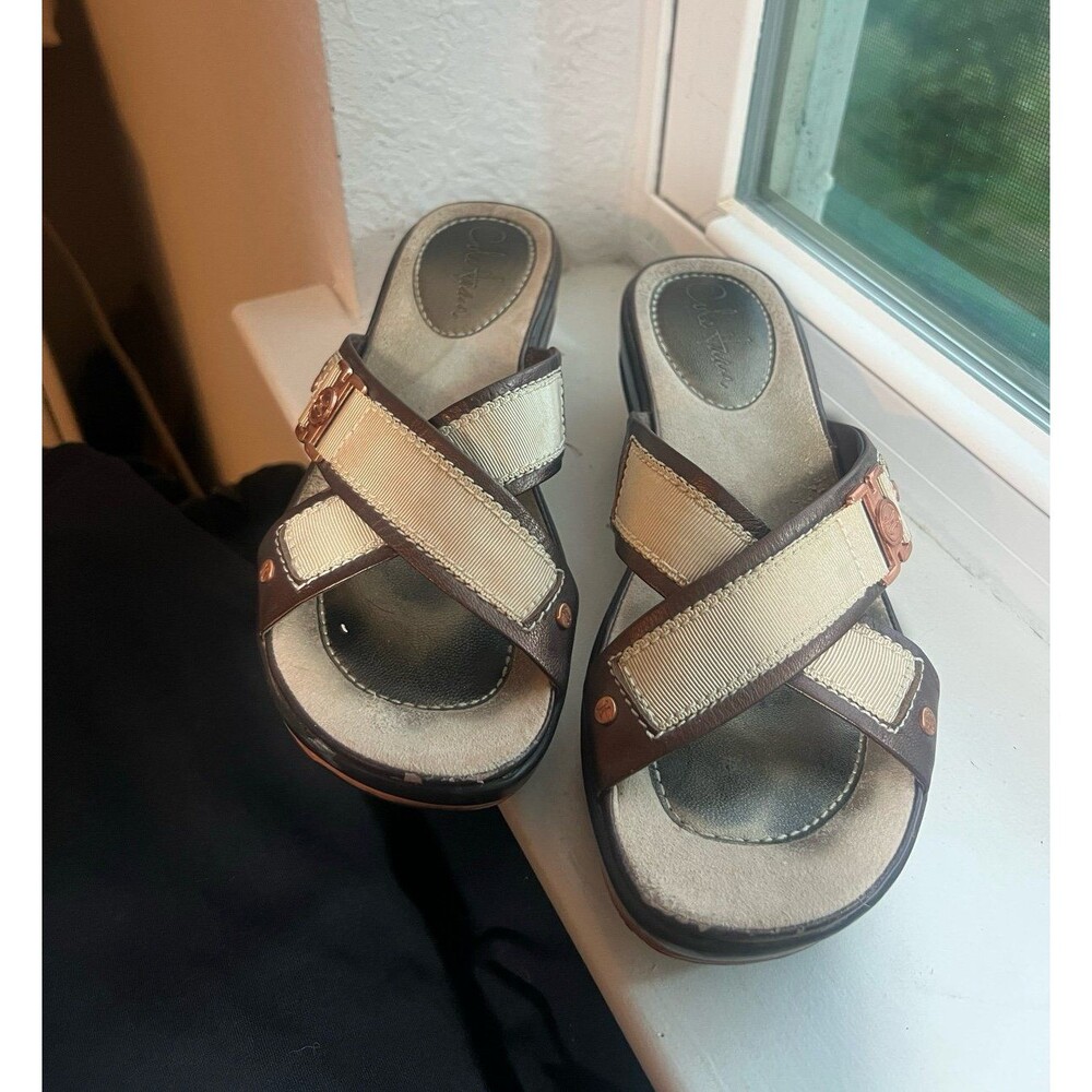 Cole Haan Nike Air Metallic Wedge Sandals in Tan & Brown Women’s Size 7.5 - Picture 3 of 10